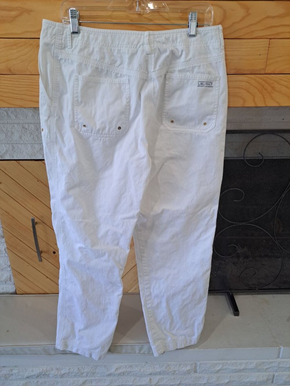 Vtg Lauren Ralph Lauren White Cotton Pants Size 12 Nautical Coastal Cottagecore
